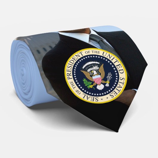 Barack Obama Portrait Pres Seal Power Stropdas (Opgerold)