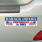 Barack Obama President in 2012 Bumpersticker (Op auto)