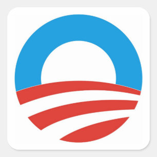 barack obama president vs logo verkiezingen 2012 vierkante sticker