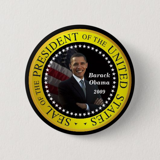 Barack Obama - Presidentiële Button voor zeehonden (Voorkant)