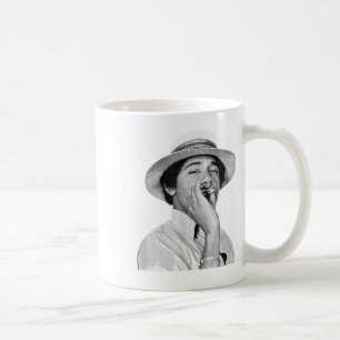 Barack Obama retro  jonge Obama roken in Koffiemok