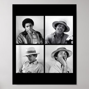 Barack Obama retro  jonge Obama roken in Poster