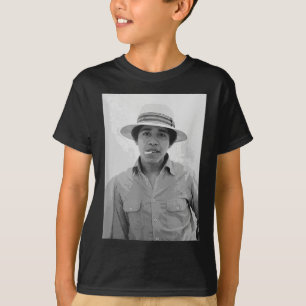 Barack Obama retro jonge Obama roken in T-shirt