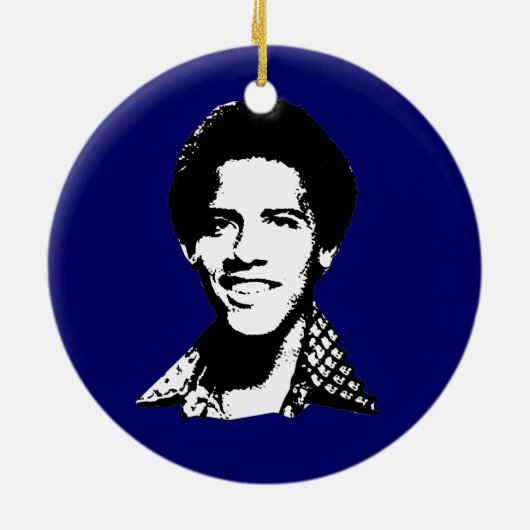 Barack Obama retro Keramisch Ornament (Achterkant)
