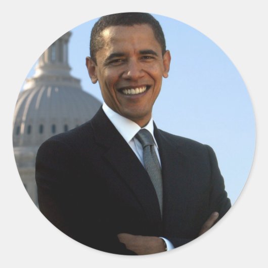 Barack Obama Ronde Sticker (Voorkant)