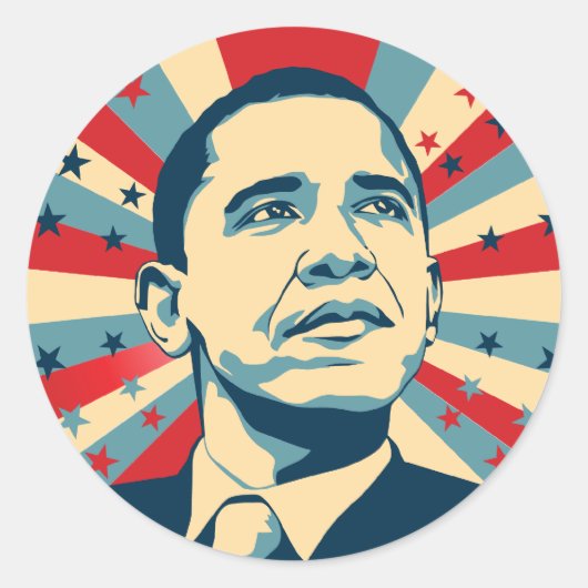 Barack Obama Ronde Sticker (Voorkant)