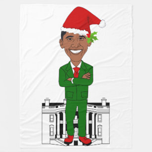 barack obama santa claus blanket fleece deken