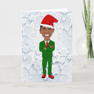 barack obama santas feestdagen kaart