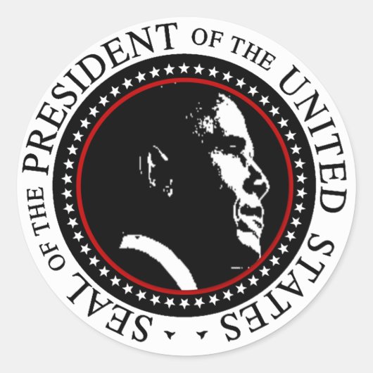 Barack Obama Seal Ronde Sticker (Voorkant)