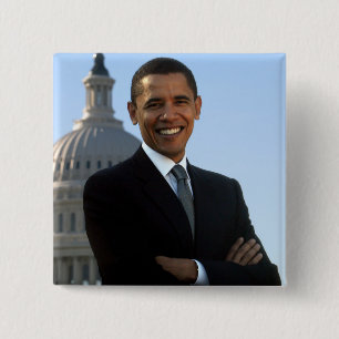 Barack Obama - Square Pin Vierkante Button 5,1 Cm