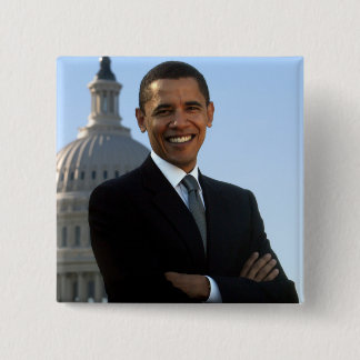 Barack Obama - Square Pin Vierkante Button 5,1 Cm