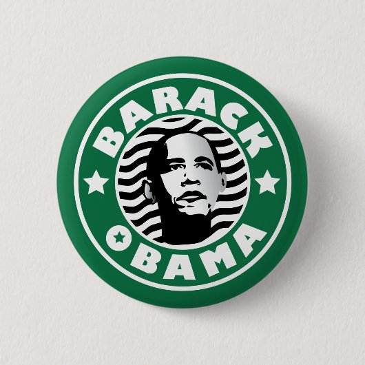 Barack Obama Star Caffeine Ronde Button 5,7 Cm (Voorkant)