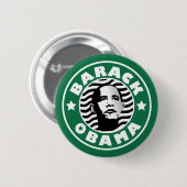 Barack Obama Star Caffeine Ronde Button 5,7 Cm (Voorkant /achterkant)