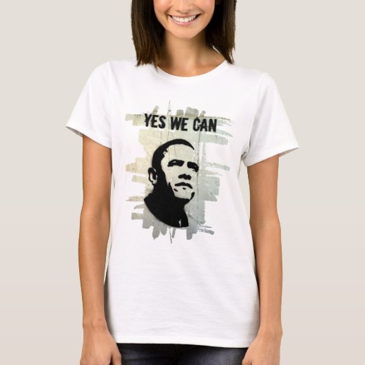 Barack Obama. Stencil concrt T-shirt (Voorkant)