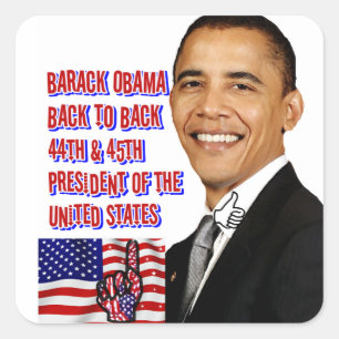 Barack Obama, terug naar achteren_ Vierkante Sticker