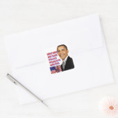 Barack Obama, terug naar achteren_ Vierkante Sticker (Envelop)