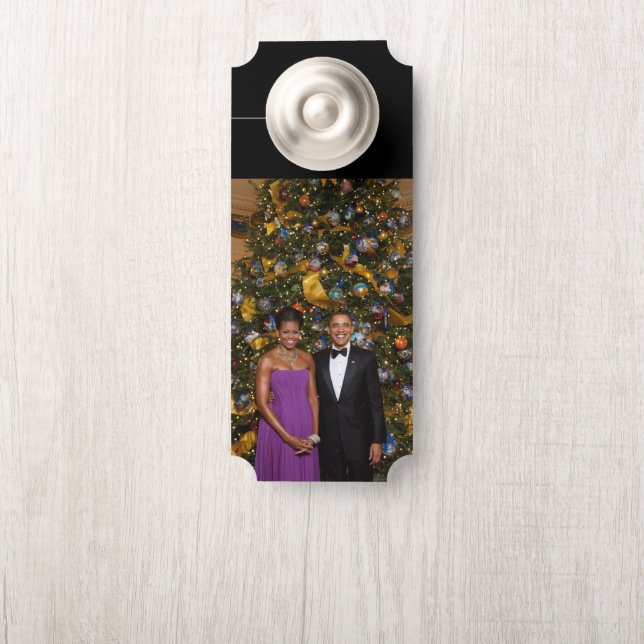 Barack Obama US President White House Kerstmis (Op knop)