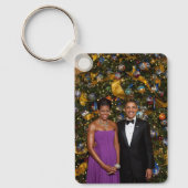 Barack Obama US President White House Kerstmis Sleutelhanger (Voorkant)