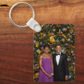 Barack Obama US President White House Kerstmis Sleutelhanger (Voorkant)