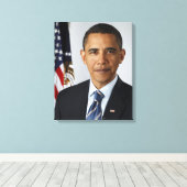 Barack Obama US President White House Portret Canvas Afdruk (Insitu (Houten vloer))