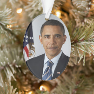 Barack Obama US President White House Portret Ornament