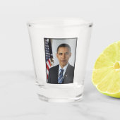 Barack Obama US President White House Portret Shot Glas (Voorkant)