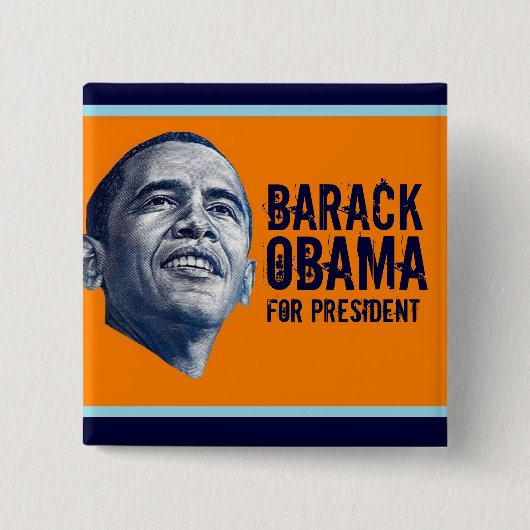 Barack Obama Vierkante Button 5,1 Cm (Voorkant)