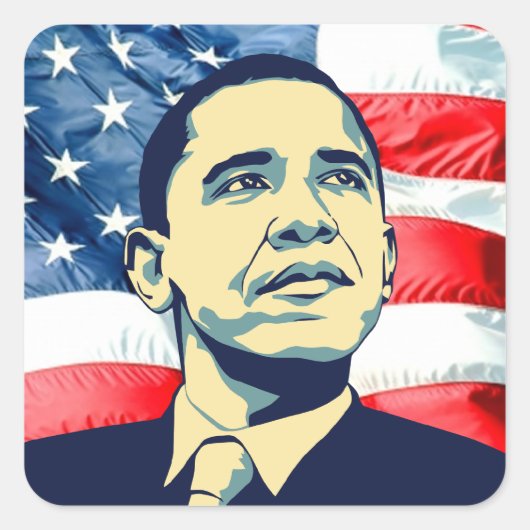 Barack Obama Vierkante Sticker (Voorkant)