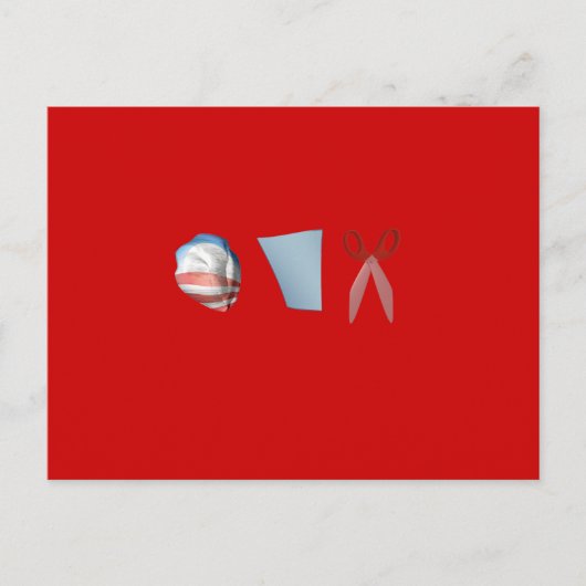 BARACK PAPER SCISSORS BRIEFKAART (Voorkant)