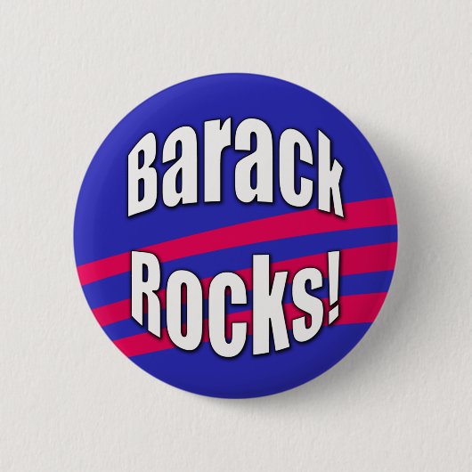 Barack Rocks. Knoop Ronde Button 5,7 Cm (Voorkant)