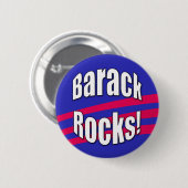 Barack Rocks. Knoop Ronde Button 5,7 Cm (Voorkant /achterkant)