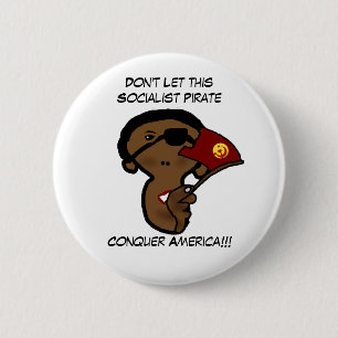 barackobamasocialistpoliticalpirate, BarackObam… Ronde Button 5,7 Cm
