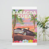 Baracoa Cuba autoreisposter Briefpapier (Staand voorkant)