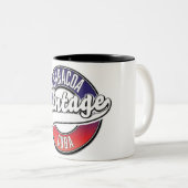 Baracoa cuba  logo tweekleurige koffiemok (Voorkant rechts)