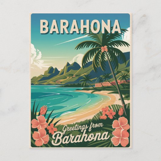 Barahona Dominicaanse Republiek vintage Briefkaart (Voorkant)