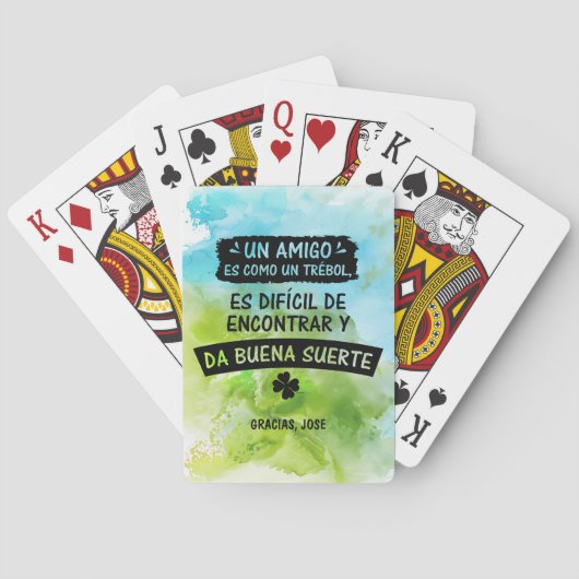 Baraja de cartas para una amistad pokerkaarten (Achterkant)