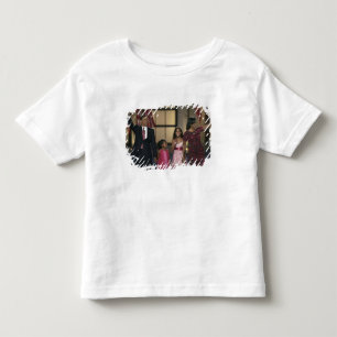 Barak Obama familie zwaait op de laatste avond van Kinder Shirts