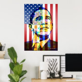Barak Obama  Patriotic Poster (Bureau à domicile)