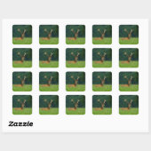 Barasingha Vierkante Sticker (Vel)