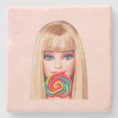 Barb Stone Coaster Stenen Onderzetter (Voorkant)