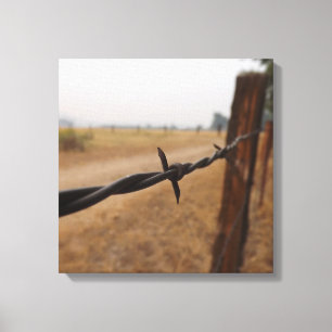 Barb Wire Fence Canvas Afdruk