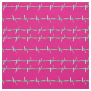 Barb Wire Pattern op Roze Stof