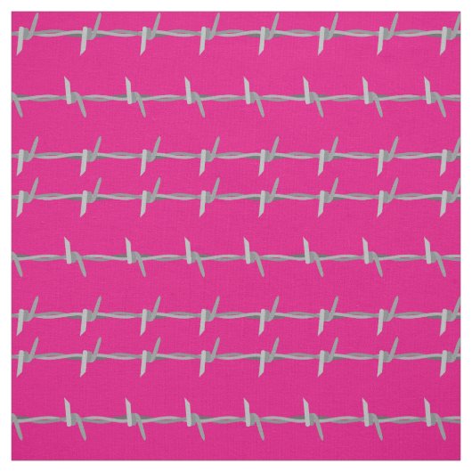 Barb Wire Pattern op Roze Stof (Swatch)