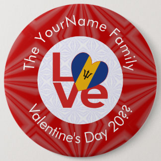 Barbadaanse Rode LIEFDE Vlag Gepersonaliseerd Ronde Button 6,0 Cm