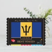 Barbade Drapeau & Bonne année / Meilleure carte de (Debout devant)