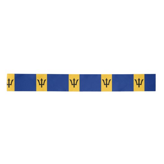 Barbadiaanse vlag (Barbados) (Bajan) Satin Ribbon Lint (Voorkant)