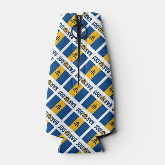 Barbadiaanse vlag betegeld gepersonaliseerd flesjeskoeler (Achterkant)