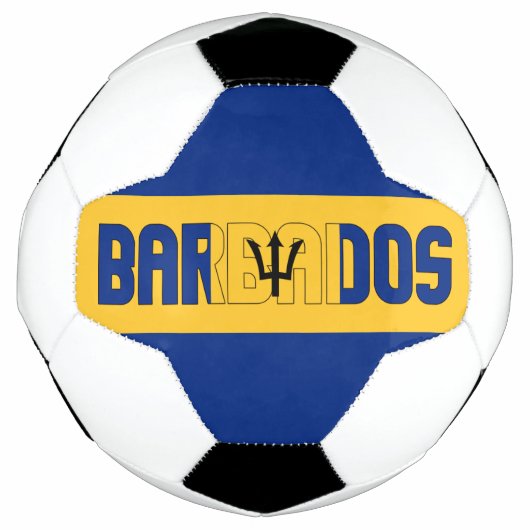 Barbadiaanse vlag Schattig patriottisch Voetbal (Voorkant)