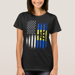 Barbadian American Patriot Gekweekte Land VS Vlagg T-shirt