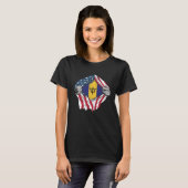 Barbadian Blood Inside Me  Barbados Flag T-shirt (Voorkant volledig)